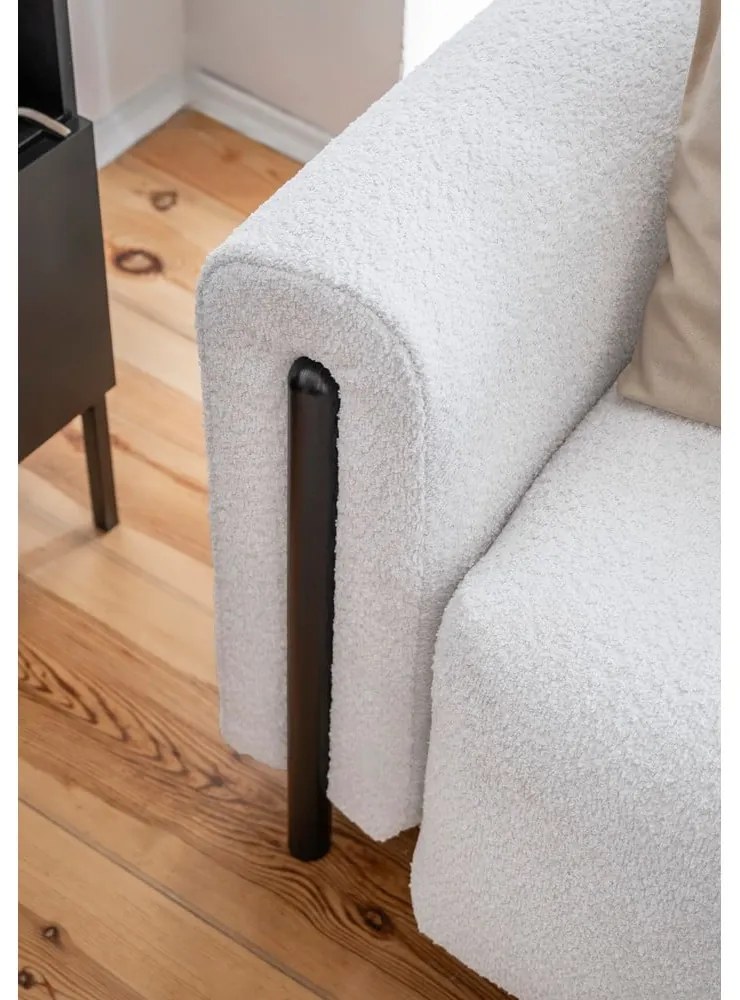 Сив разтегателен диван с място за съхранение от букле 244 cm Arcadova – ELTAP