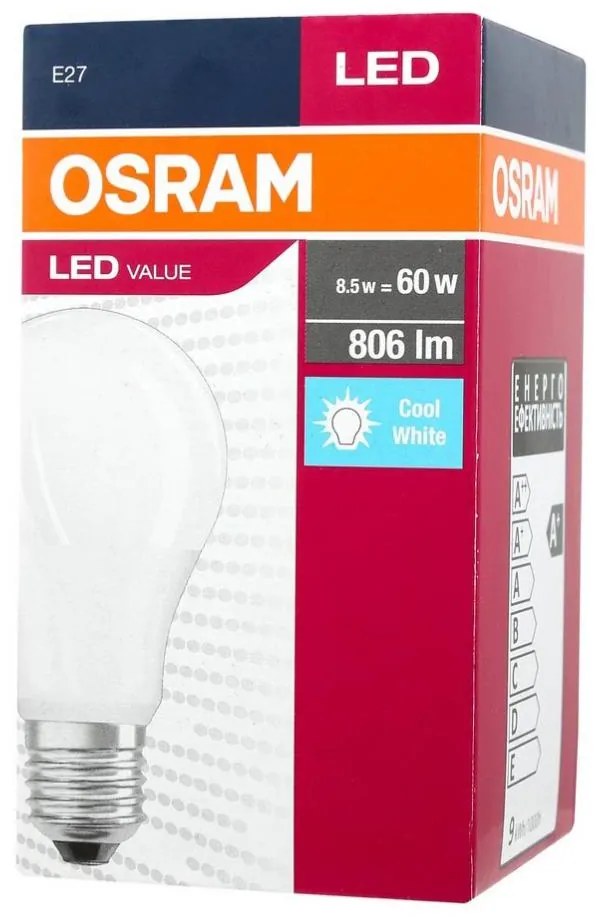 LED Крушка A60 E27/9,5W/230V 4000K - Osram