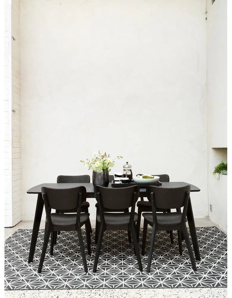 Трапезен стол от черен дъб с тъмносива седалка Cato - Rowico