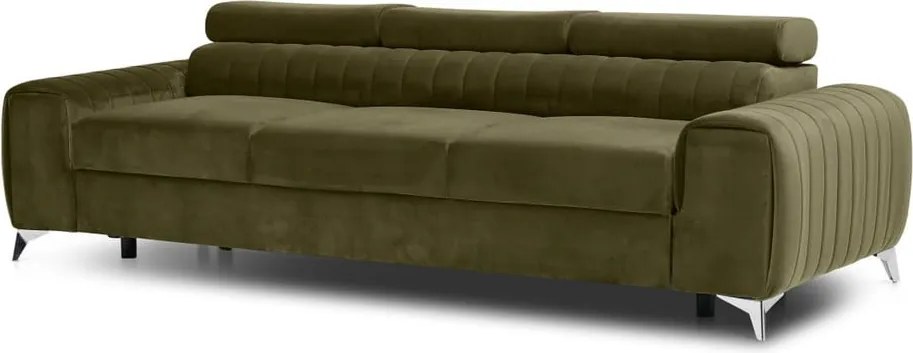 Кадифен разтегателен диван в цвят каки 261 cm Laurence – ELTAP