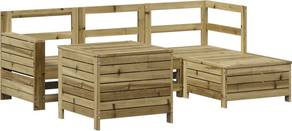 3250487 vidaXL Градински комплект диван от 5 части, импрегниран бор