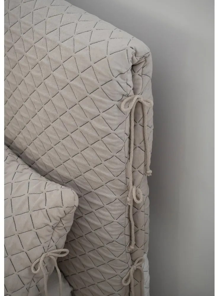 Бежово тапицирано двойно легло и решетка 180x200 cm Sleepy Luna - Miuform