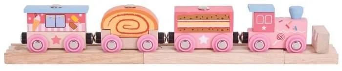 Bigjigs - Дървен влак - Експрес към сладката земя BJT471