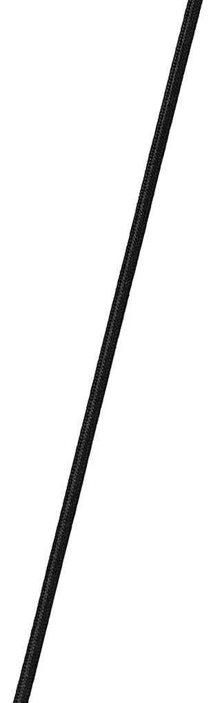 Смарт висяща лампа черна със злато и опушено стъкло овална 5-лампи вкл. 5 Wifi A60 - Zuzanna