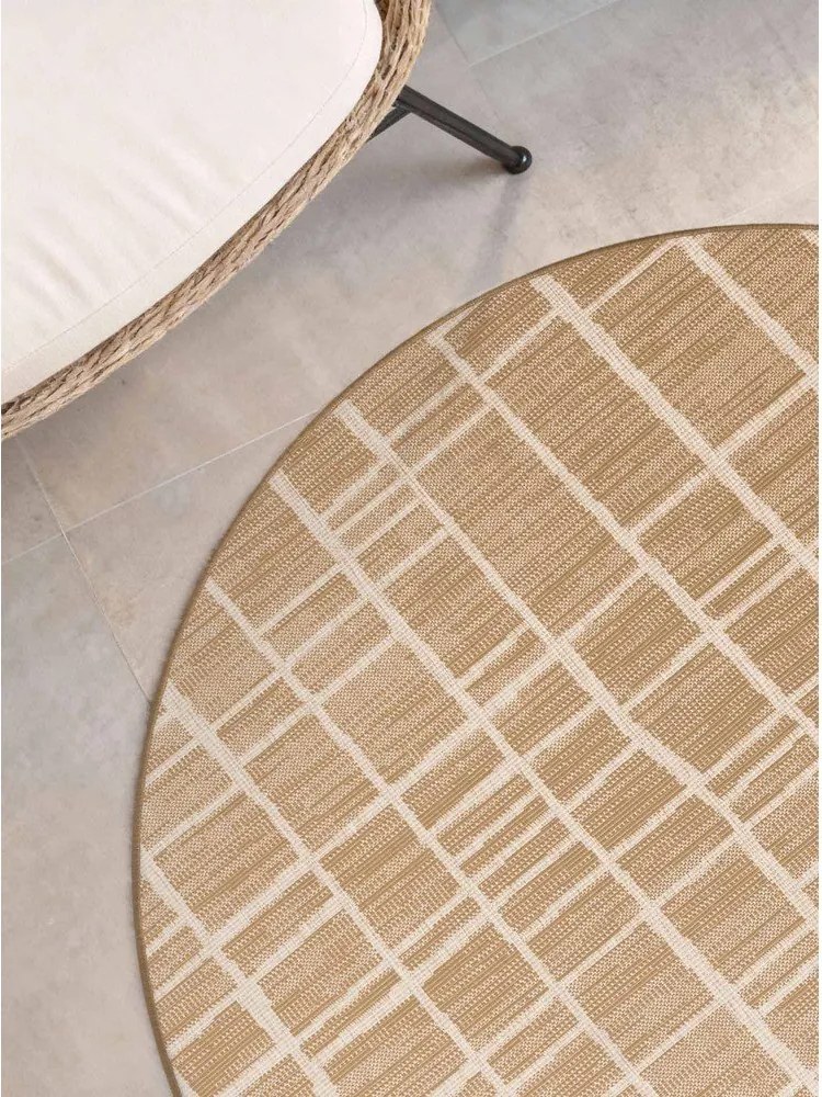 Кремав/в естествен цвят кръгъл килим за открито и закрито ø 160 cm Haringey Crouch – Ted Baker