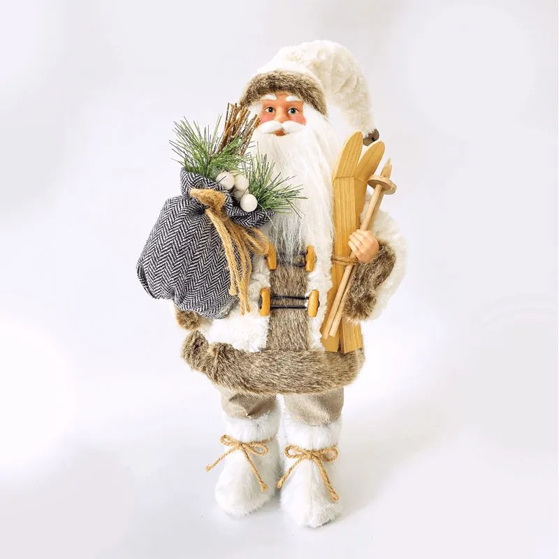Декоративен Дядо Коледа с Лижни Пръчки 60 см