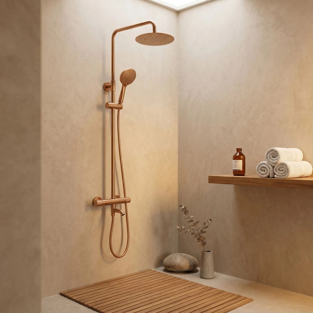 Душ система с Термостат Rea Lungo Diamond Copper Brush