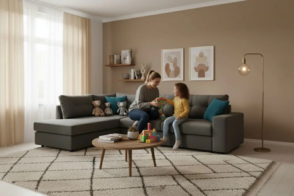 Ъглов диван Hanson-Gray-Left