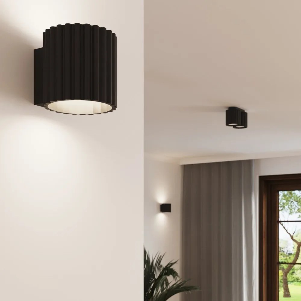 Черна стенна лампа ø 10 cm Zora – Sollux