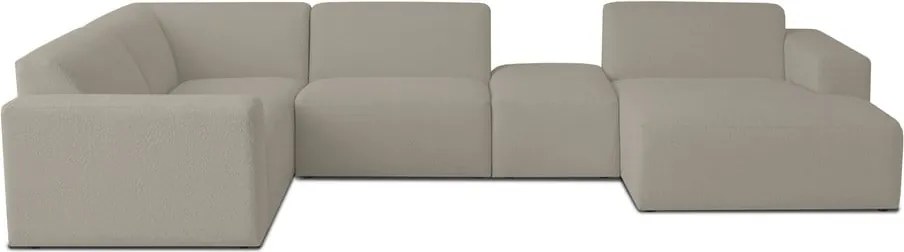 Светлокафяв ъглов диван от букле ("U" форма) Roxy – Scandic
