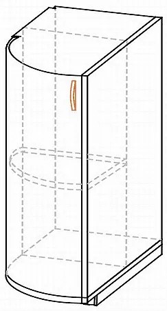 Долен шкаф ЗАК НДВ заоблен PAULA