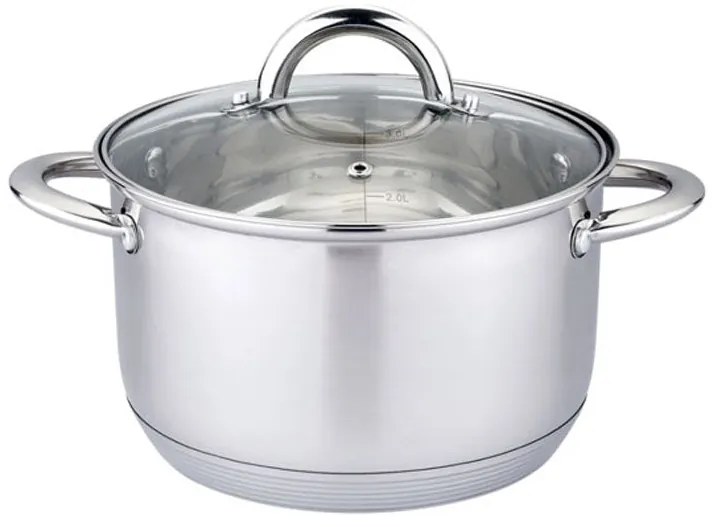 Тенжера HAUS ROLAND HR-151-4 , със стъклен капак, ф22, огледален инокс