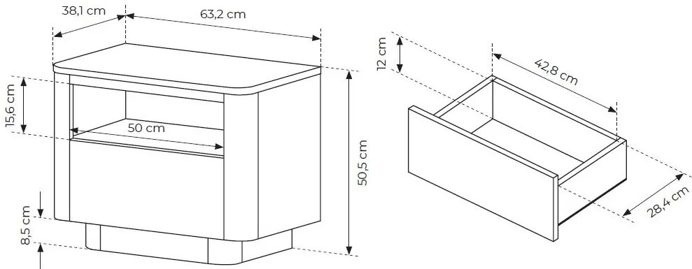 Нощно шкафче Taurus 1S