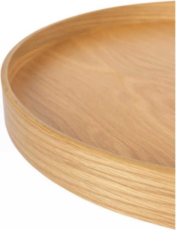 Кръгла странична масичка с дъбов плот ø 40 cm Yuri S – White Label