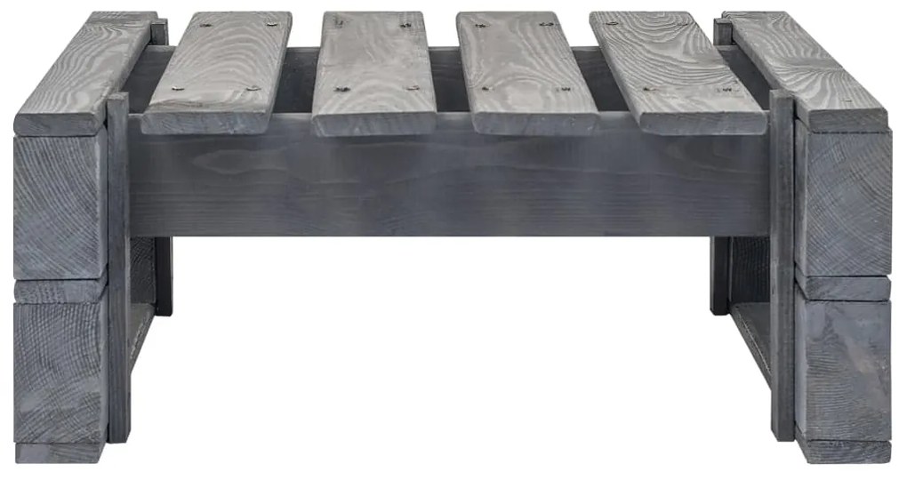 44696 vidaXL Градинска палетна табуретка, дърво, сива