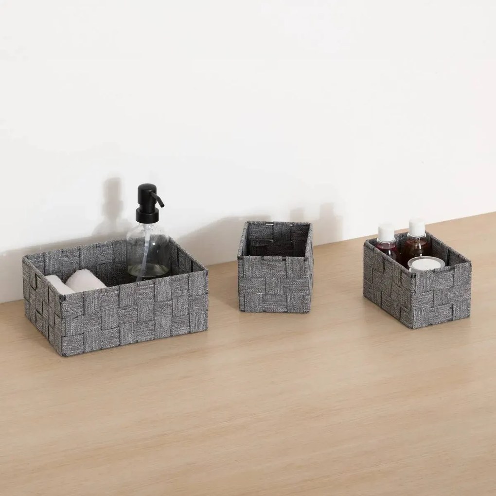 Сет кош за съхранение 5five Lise, 3 бр - Сив