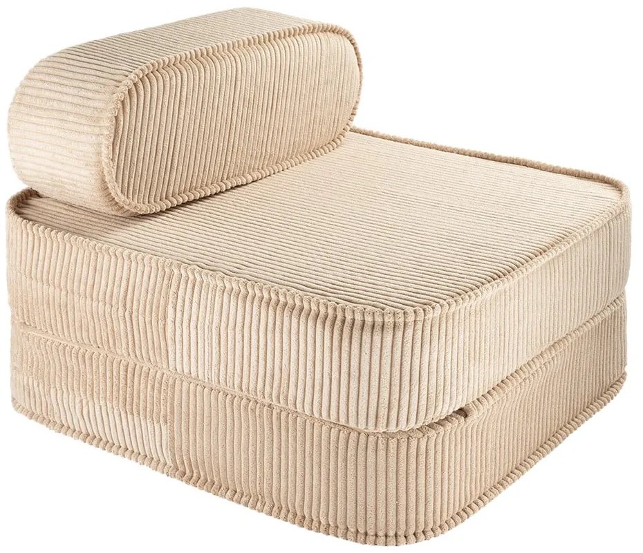 Светлокафяв детски стол от рипсено кадифе Flip – Wigiwama