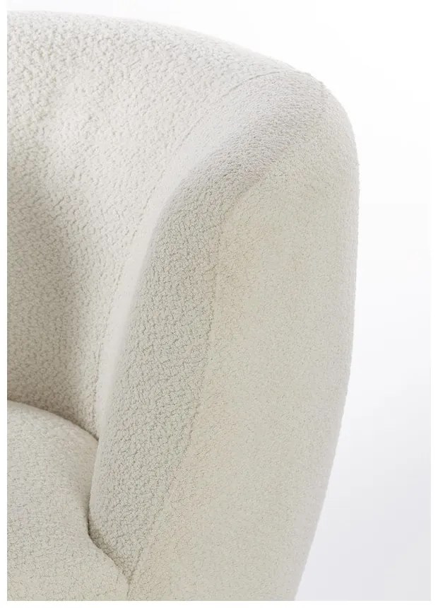 Бяло кресло от плат букле Senja – Light & Living