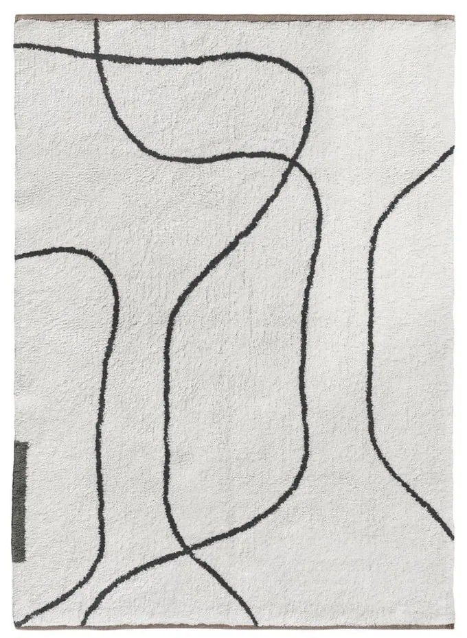 Памучен килим подходящ за пране в цвят слонова кост 100x140 cm Shadow – Mette Ditmer Denmark