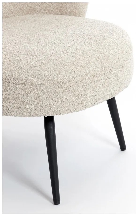 Кремав фотьойл от плат букле Dieyda - Light &amp; Living