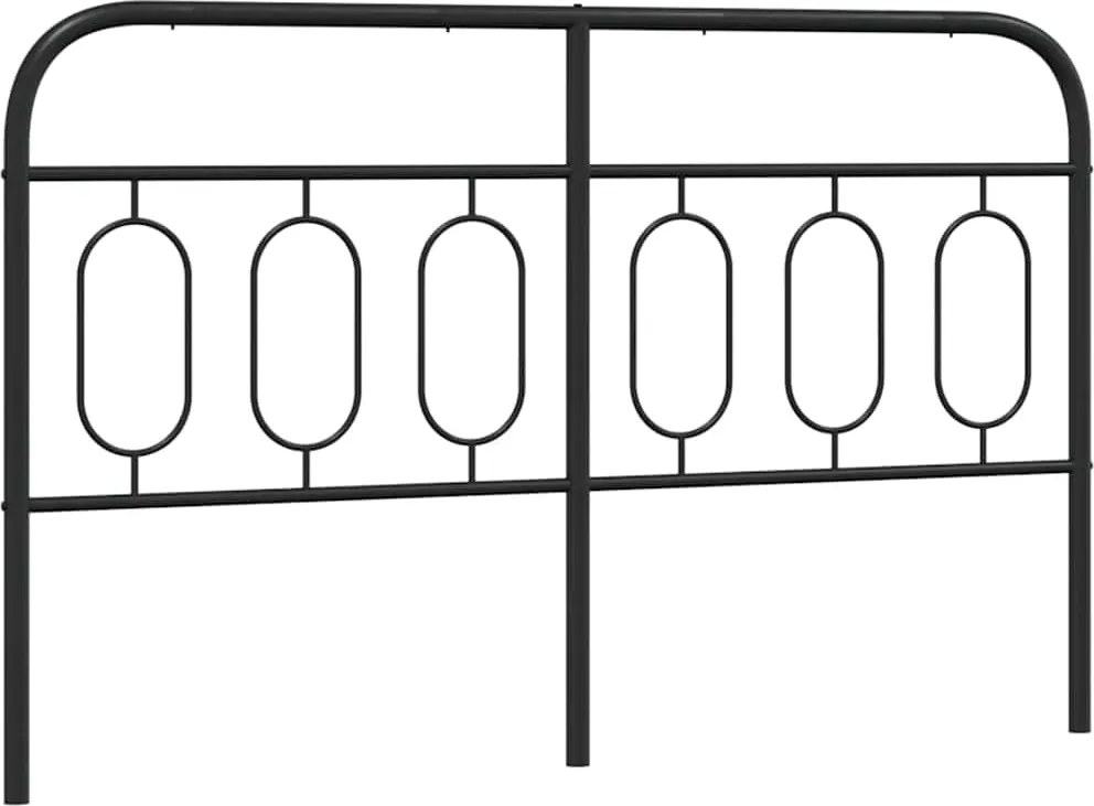 377149 vidaXL Метална резервна табла за легло, черна, 137 см