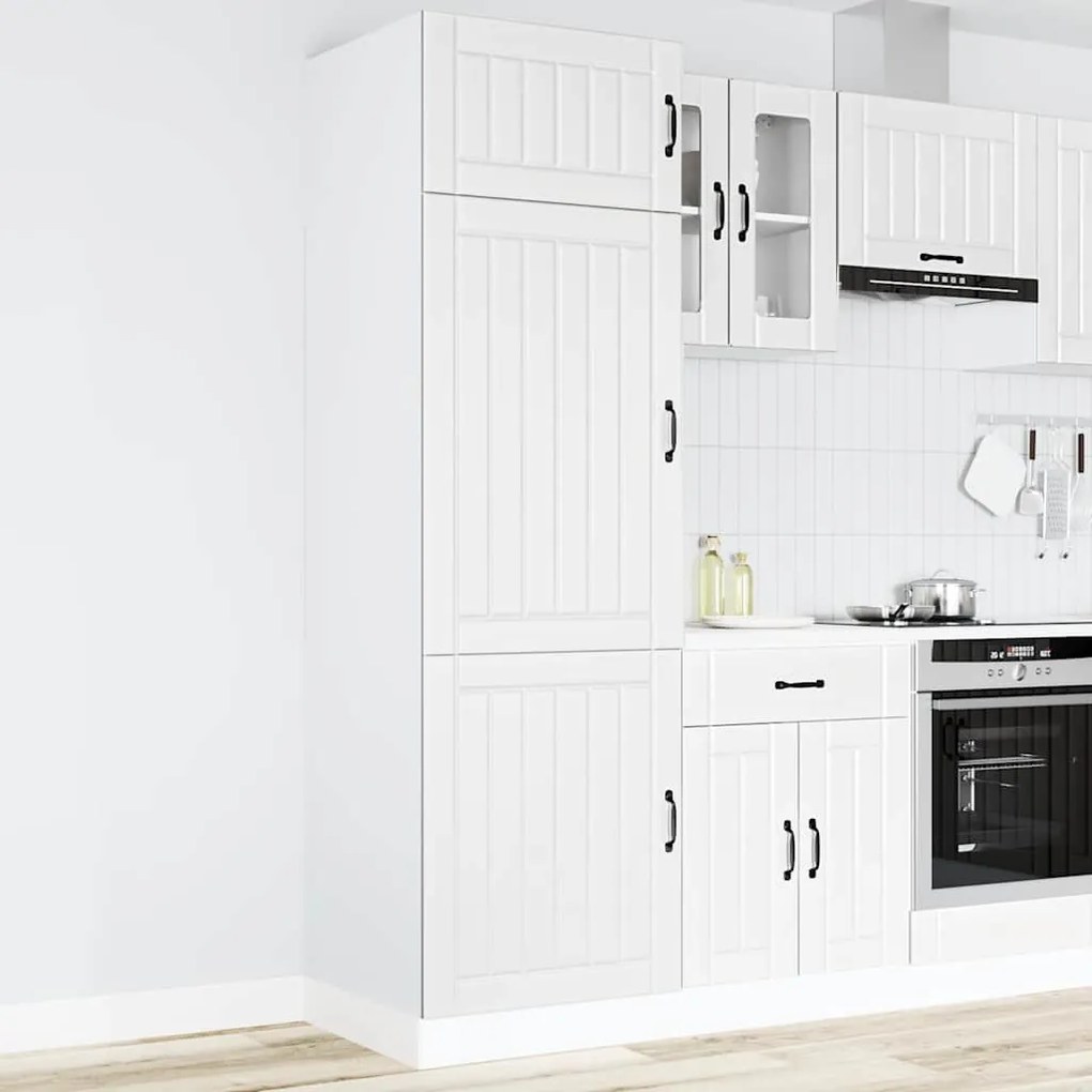 853867 vidaXL Кухненски шкаф Lucca, бял, инженерно дърво
