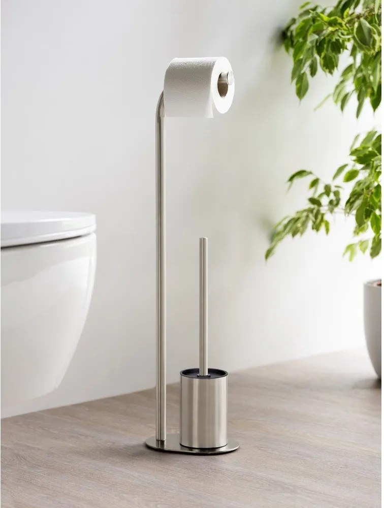 Стойка за тоалетна хартия четка за тоалетна от неръждаема стомана в матово сребрист цвят Levante – Wenko