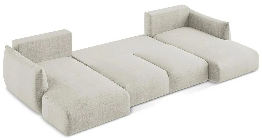 Бежов сгъваем ъглов диван (U форма) Leila – Makamii
