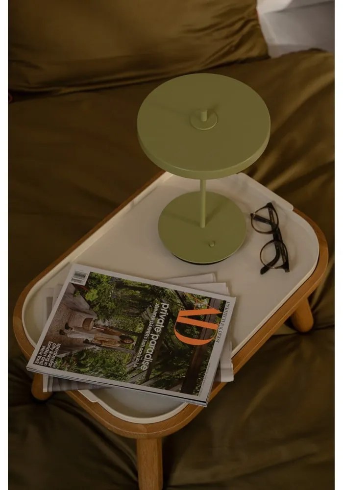 Зелена метална LED настолна лампа с метален абажур (височина 31 cm) Asteria Move – UMAGE