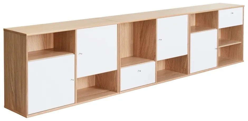 Бял нисък скрин в дъб 267x61 cm Mistral - Hammel Furniture