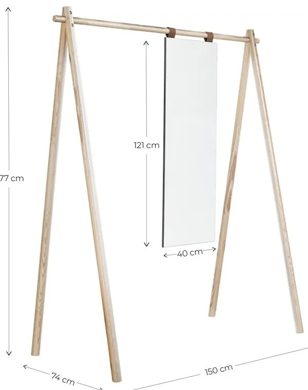 Кафяв дървен шкаф за дрехи от бор Hongi - Karup Design