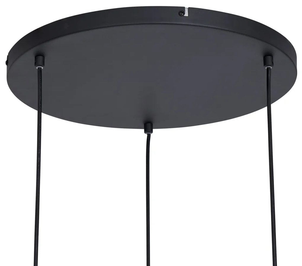 Smart hanglamp zwart rond 3-lichts incl. Wifi G95 - Indu