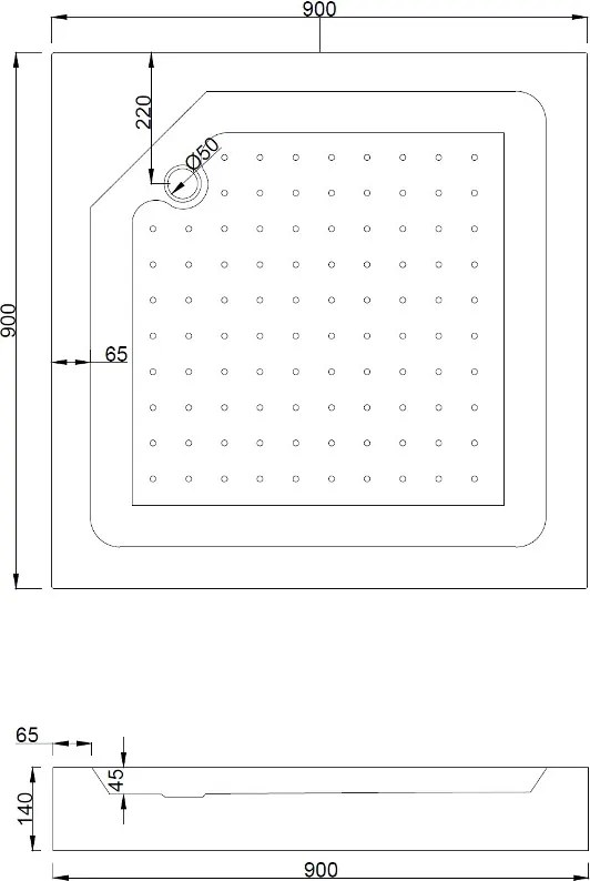 Mexen Rio квадратна душ кабина 90 x 90 см, бели ивици, хром + бял корито - 860-090-090-01-20-4510