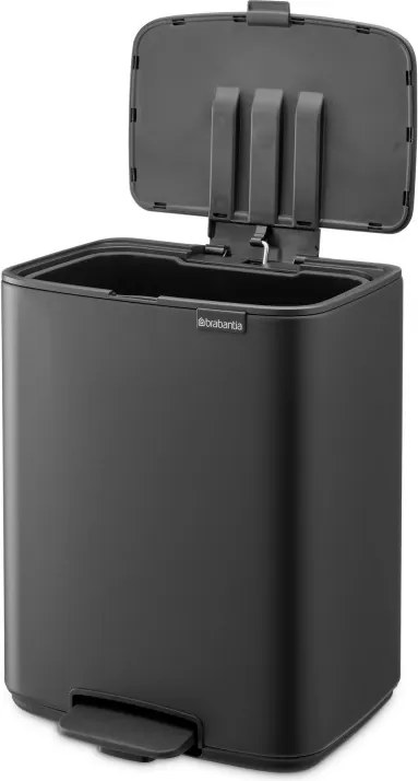 Кош за боклук Brabantia Bo Pedal 1010133, 12 л, Леко затваряне, Противоплъзгаща основа, Минерално покритие, Тъмносив