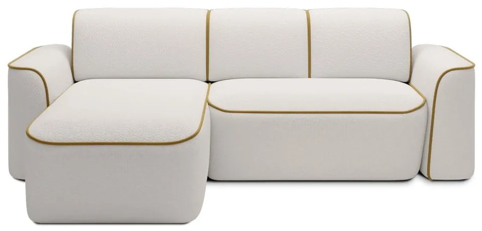 Жълт кремав ъглов диван от букле (ляв ъгъл) Ume – ELTAP