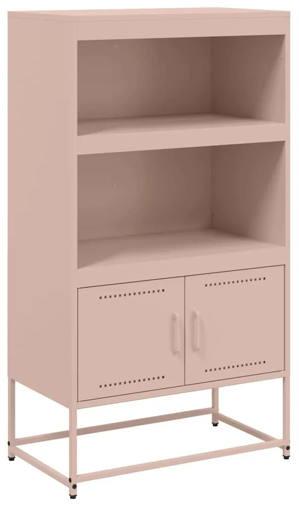 846501 vidaXL Висок шкаф, розов, 68,5x38,5x123,5 см, стомана