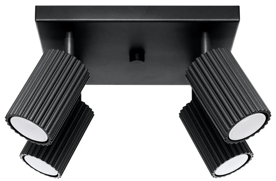 Черно осветително тяло за таван 25x25 cm Gleam – Sollux