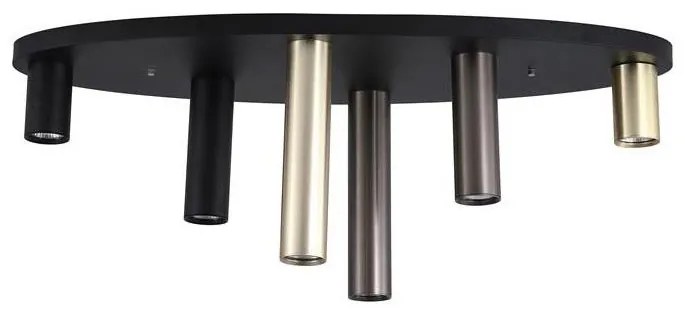 Searchlight 50571-6BK - Таванно осветително тяло TUBES 6xGU10/10W/230V 80x30 cm