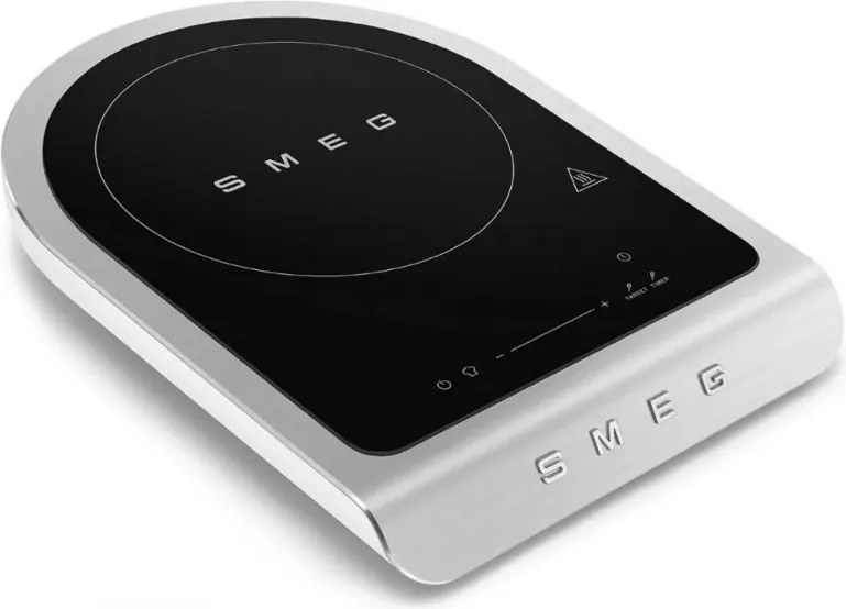 Преносим индукционен котлон Smeg PIC01WHMEU, 2100 W, Керамично стъкло, Таймер, LED дисплей, Бял мат