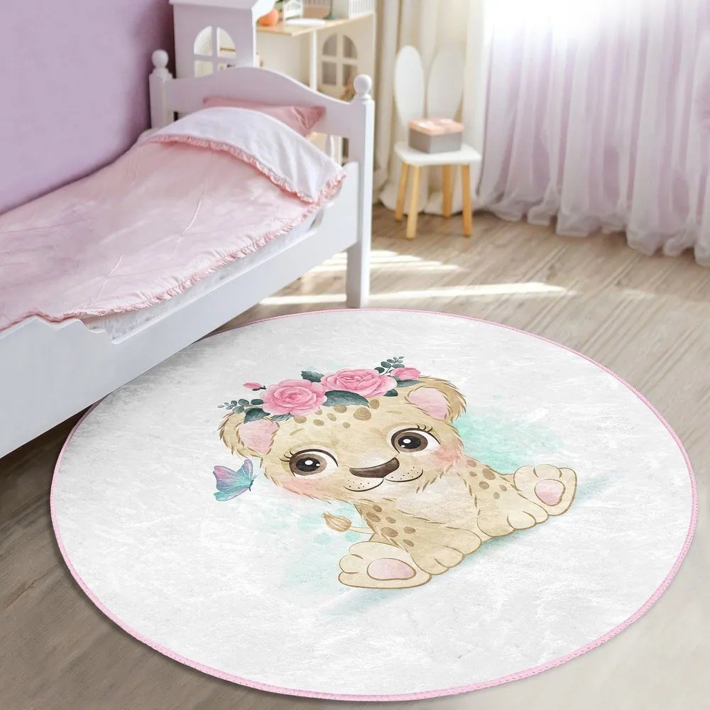 Бял детски килим ø 80 cm Comfort - Mila Home