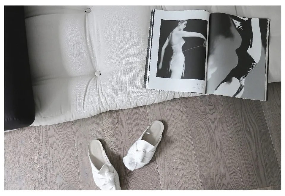 Бяло-сив матрак за футон 70x200 cm Обвивка Естествен/тъмносив - Karup Design