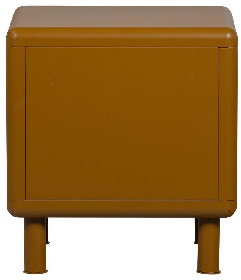 Метално нощно шкафче в цвят жълта охра Rune – WOOOD