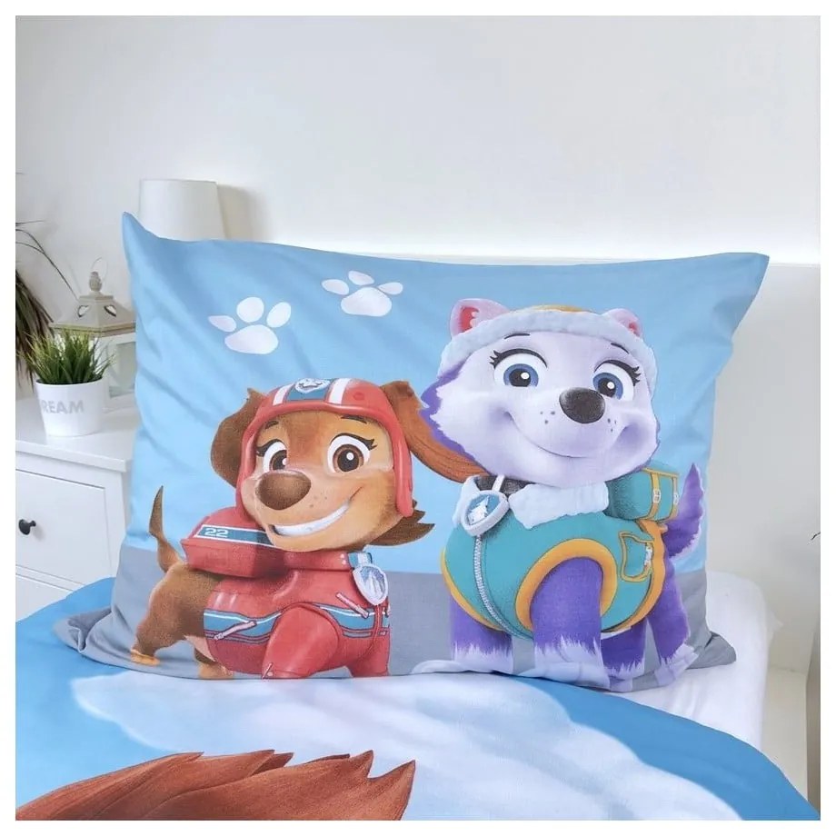 Синьо единично памучно детско спално бельо 140x200 cm Paw Patrol – Jerry Fabrics