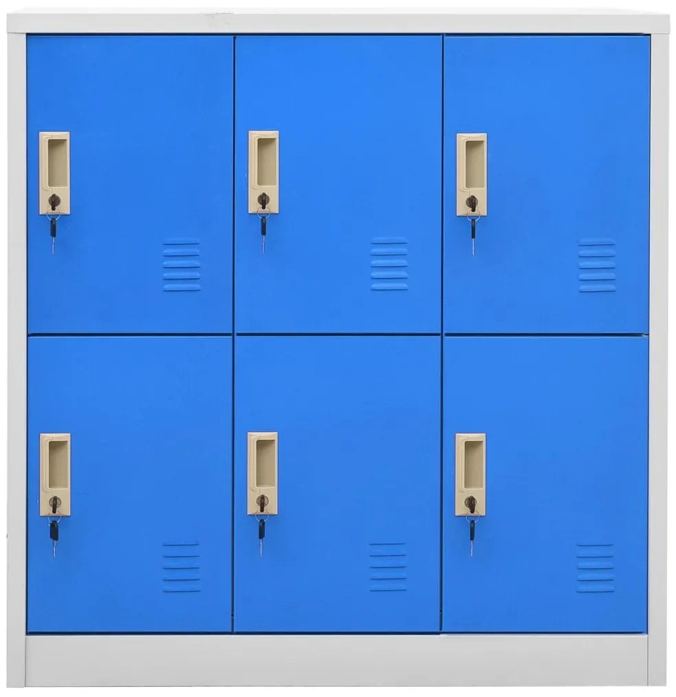 336437 vidaXL Заключващ се шкаф, светлосиво и синьо, 90x45x92,5 см, стомана