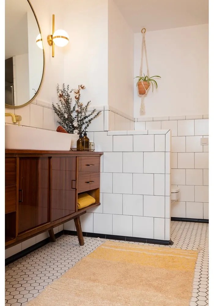 Памучен килим в цвят жълта охра 80x140 cm Twin Amber – Lorena Canals