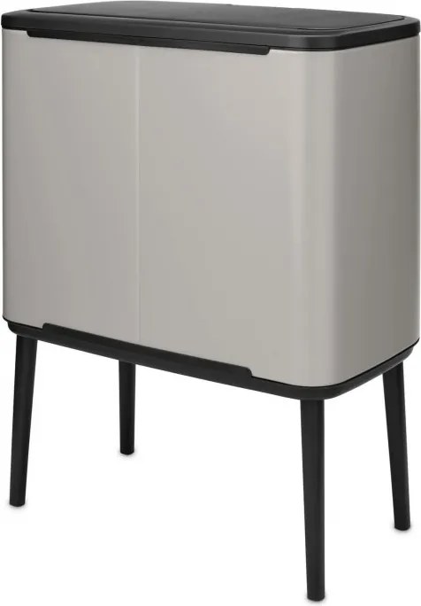 Кош за боклук Brabantia Bo Touch 1010454, 3x11 л, Плавно и безшумно отваряне, Голям отвор, Сив