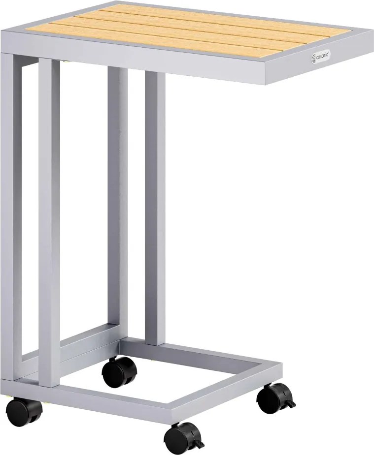 Странична масичка с WPC плоскост - 65,5 x 50 x 40 cm Сив