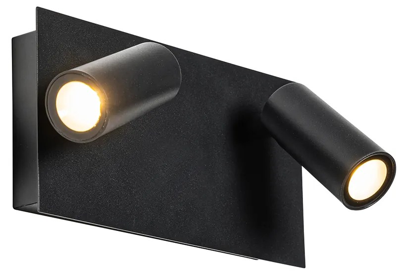 Модерен външен стенен аплик черен с LED 2-светлина IP54 - Simon