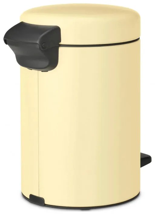 Кош за боклук с педал Brabantia NewIcon 1008836, 3 л, Плавно затваряне, Противоплъзгаща основа, Жълт