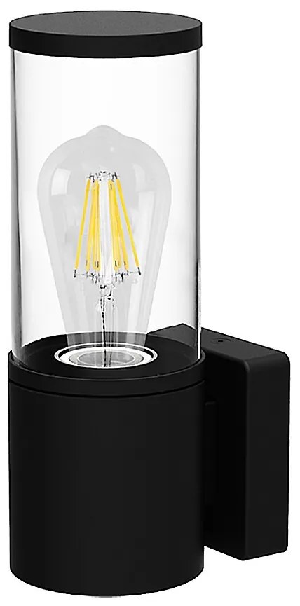 RABALUX 7502 Wellington, външна стенна лампа, матово черен алуминиев корпус, прозрачен абажур, E27 1xMAX 60W, IP44, 9x24x11.5cm